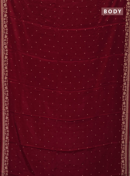 Semi mysore silk saree red with allover zari woven buttas and zari woven border