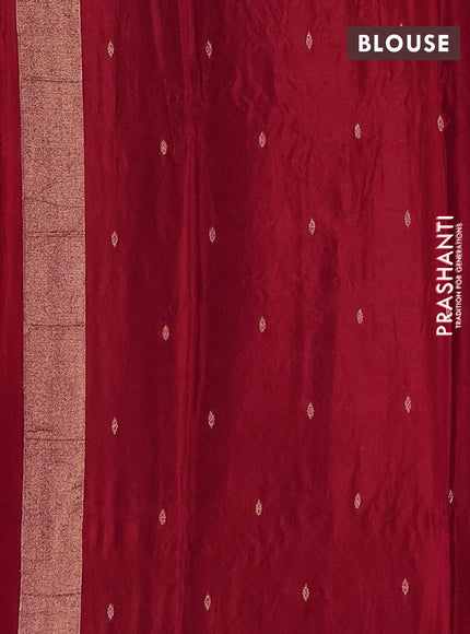 Semi mysore silk saree red with allover zari woven buttas and zari woven border