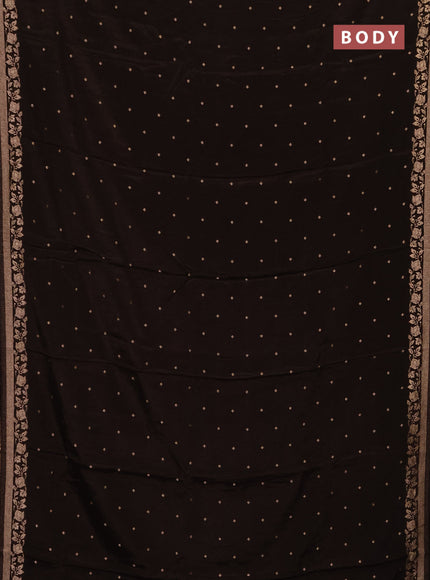 Semi mysore silk saree coffee brown with allover zari woven buttas and zari woven border