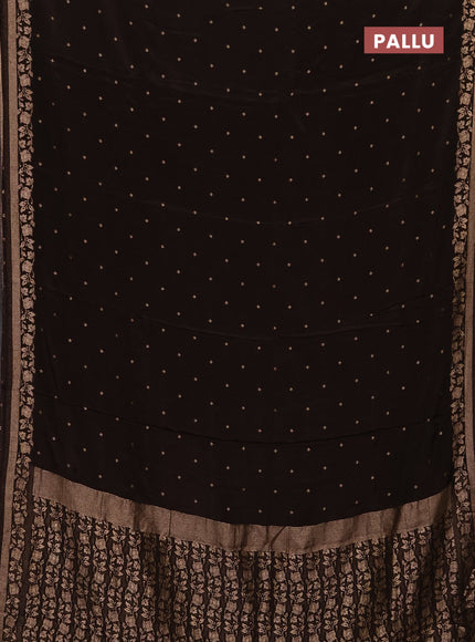Semi mysore silk saree coffee brown with allover zari woven buttas and zari woven border