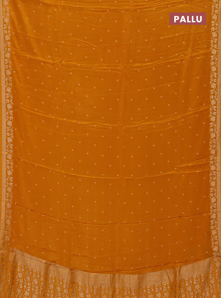 Semi mysore silk saree mustard yellow with allover zari woven buttas and zari woven border