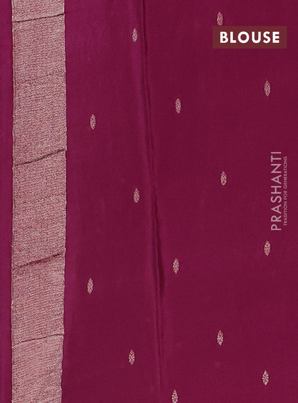 Semi mysore silk saree wine shade with allover zari woven buttas and zari woven border