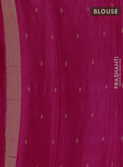 Semi mysore silk saree dark pink with allover zari woven buttas and zari woven border