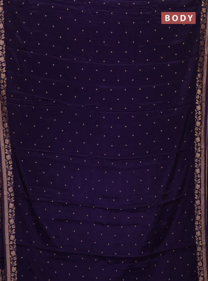 Semi mysore silk saree violet with allover zari woven buttas and zari woven border