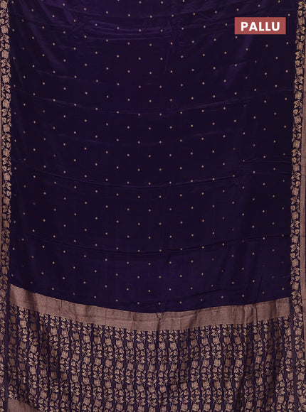 Semi mysore silk saree violet with allover zari woven buttas and zari woven border