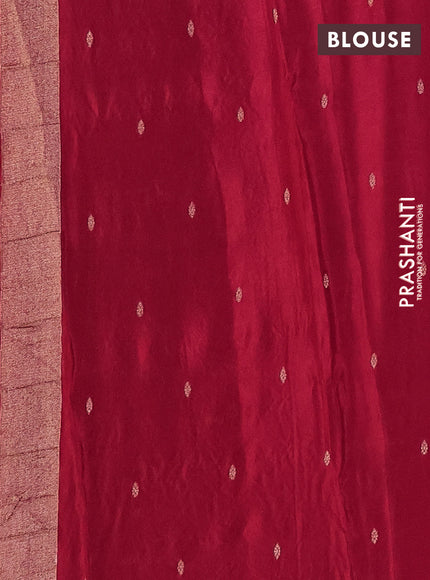 Semi mysore silk saree maroon with allover zari woven buttas and zari woven border