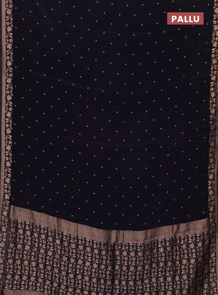 Semi mysore silk saree navy blue with allover zari woven buttas and zari woven border