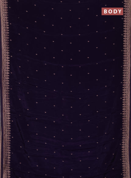 Semi mysore silk saree violet with zari woven buttas and zari woven border