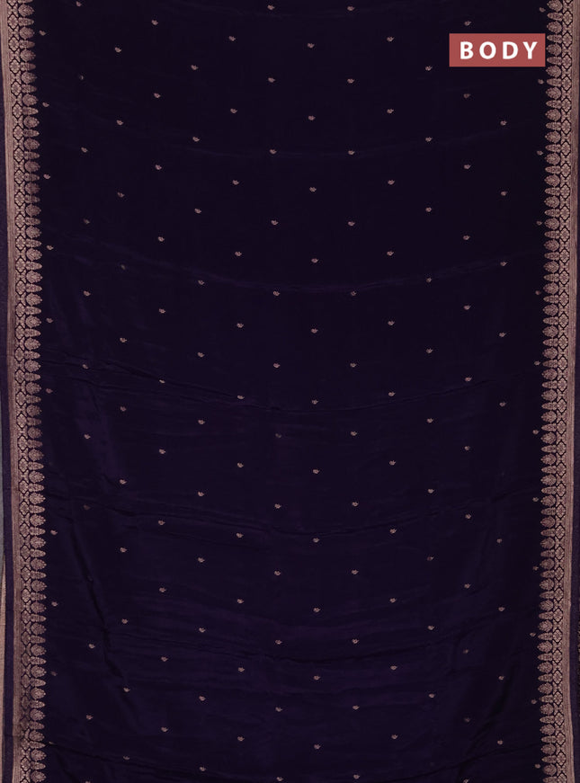 Semi mysore silk saree violet with zari woven buttas and zari woven border