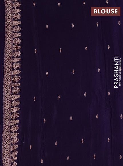 Semi mysore silk saree violet with zari woven buttas and zari woven border
