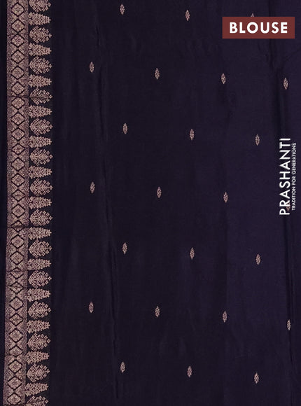 Semi mysore silk saree navy blue with zari woven buttas and zari woven border