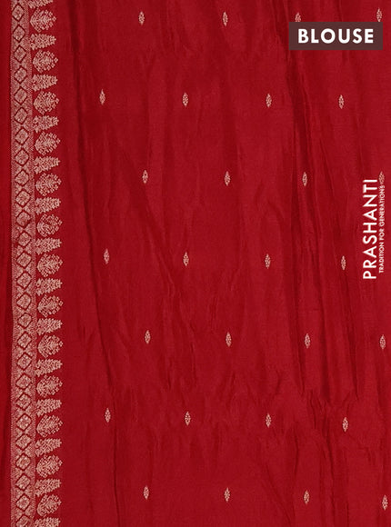 Semi mysore silk saree maroon with zari woven buttas and zari woven border