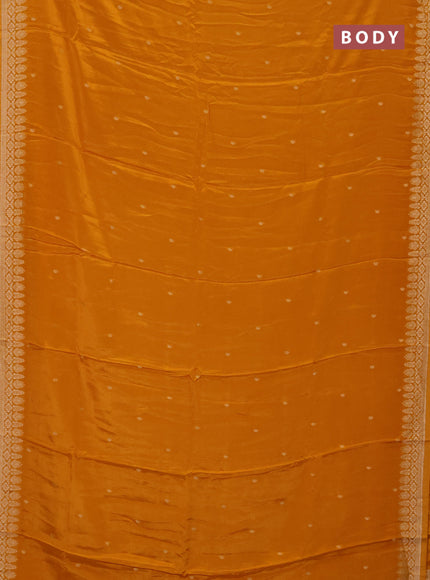 Semi mysore silk saree mango yellow with zari woven buttas and zari woven border