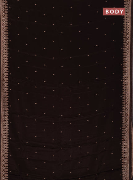 Semi mysore silk saree coffee brown with zari woven buttas and zari woven border