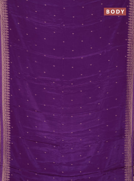 Semi mysore silk saree purple with zari woven buttas and zari woven border