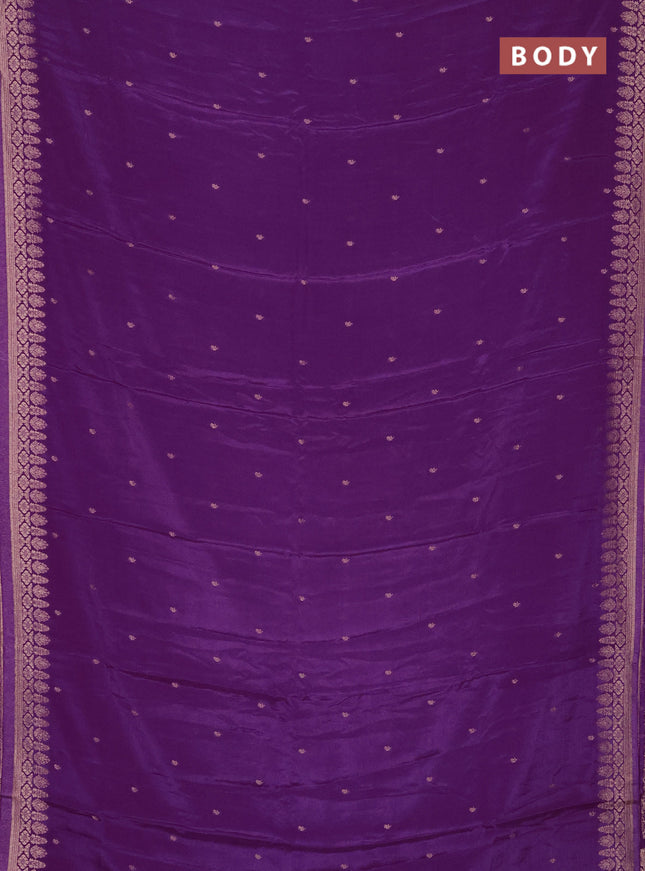 Semi mysore silk saree purple with zari woven buttas and zari woven border