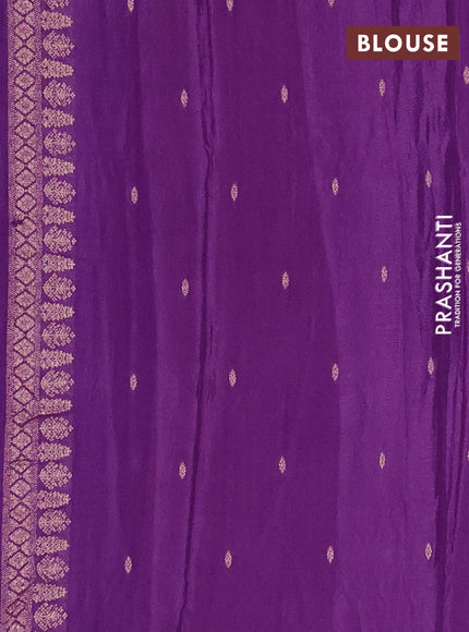 Semi mysore silk saree purple with zari woven buttas and zari woven border