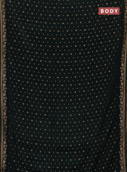 Semi mysore silk saree bottle green with allover zari woven buttas and zari woven border