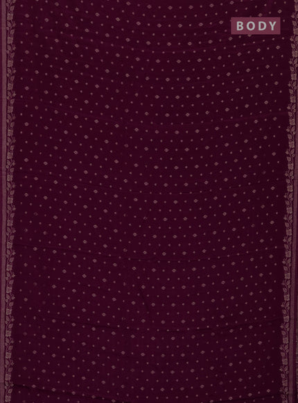 Semi mysore silk saree wine shade with allover zari woven buttas and zari woven border