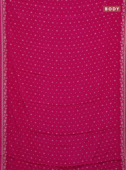 Semi mysore silk saree pink with allover zari woven buttas and zari woven border