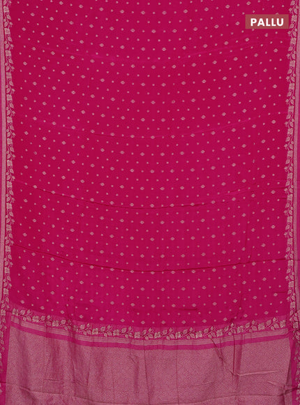 Semi mysore silk saree pink with allover zari woven buttas and zari woven border