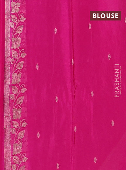Semi mysore silk saree pink with allover zari woven buttas and zari woven border