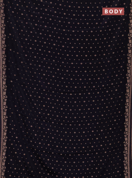 Semi mysore silk saree navy blue with allover zari woven buttas and zari woven border