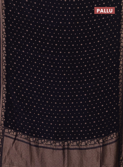 Semi mysore silk saree navy blue with allover zari woven buttas and zari woven border
