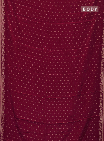 Semi mysore silk saree red with allover zari woven buttas and zari woven border