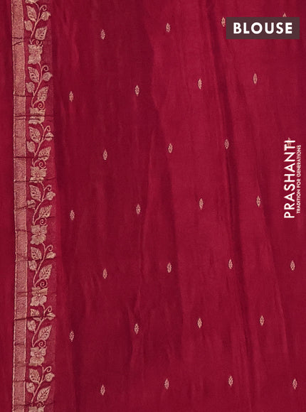 Semi mysore silk saree red with allover zari woven buttas and zari woven border