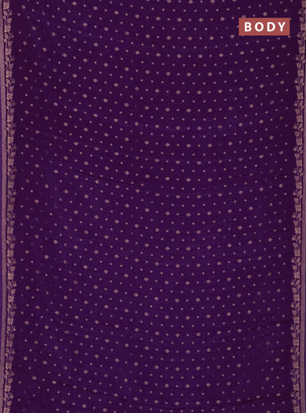 Semi mysore silk saree purple with allover zari woven buttas and zari woven border