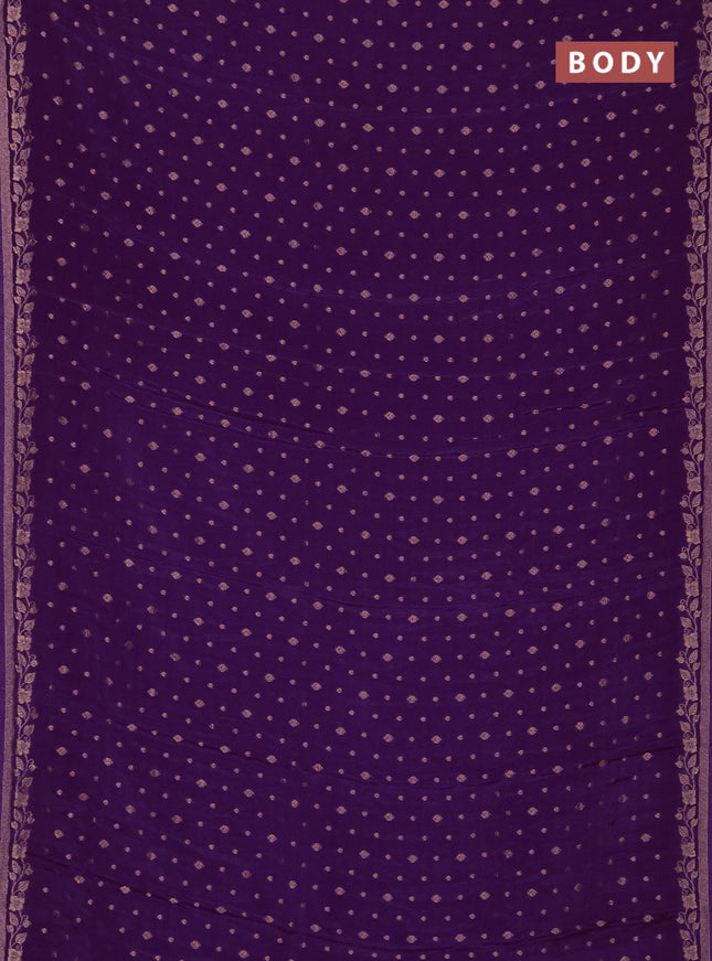 Semi mysore silk saree purple with allover zari woven buttas and zari woven border