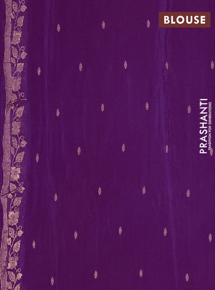 Semi mysore silk saree purple with allover zari woven buttas and zari woven border