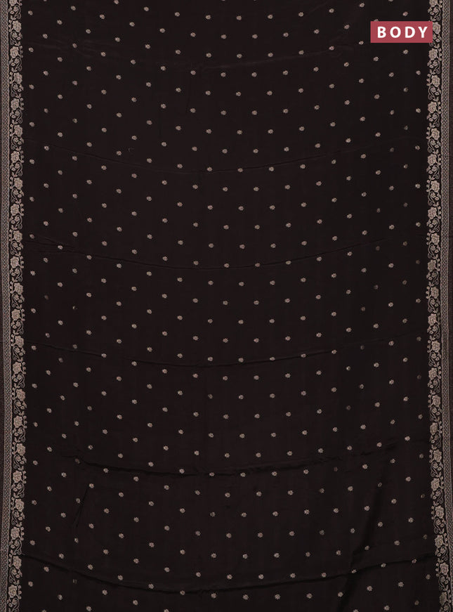 Semi mysore silk saree coffee brown with allover zari woven buttas and zari woven border