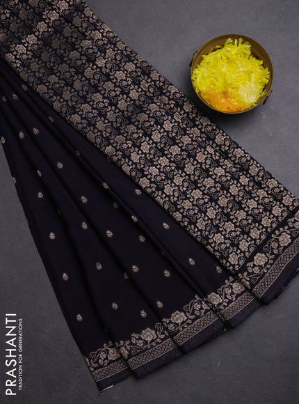 Semi mysore silk saree jamun shade with allover zari woven buttas and zari woven border