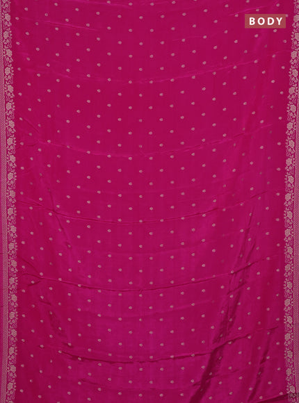 Semi mysore silk saree pink with allover zari woven buttas and zari woven border