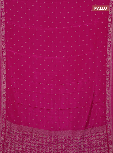 Semi mysore silk saree pink with allover zari woven buttas and zari woven border