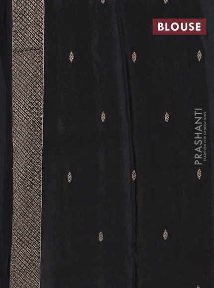 Semi mysore silk saree black with allover zari woven buttas and zari woven border