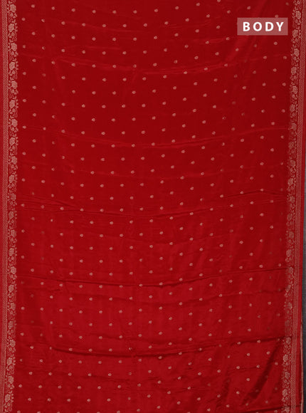 Semi mysore silk saree red with allover zari woven buttas and zari woven border