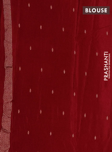 Semi mysore silk saree red with allover zari woven buttas and zari woven border