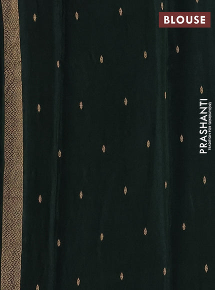 Semi mysore silk saree bottle green with allover zari woven buttas and zari woven border