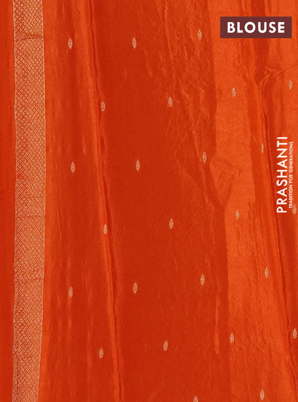 Semi mysore silk saree rust shade with allover zari woven buttas and zari woven border