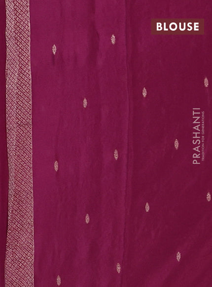 Semi mysore silk saree deep wine with allover zari woven buttas and zari woven border