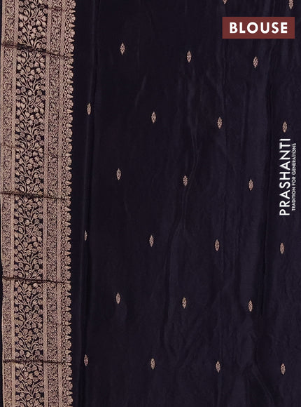 Semi mysore silk saree jamun shade with zari woven buttas and long zari woven border