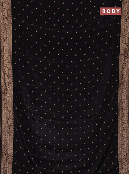 Semi mysore silk saree black with allover zari woven buttas and zari woven border