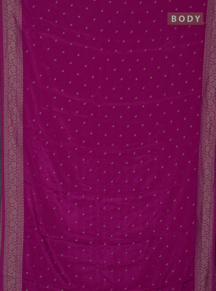 Semi mysore silk saree pink with allover zari woven buttas and zari woven border