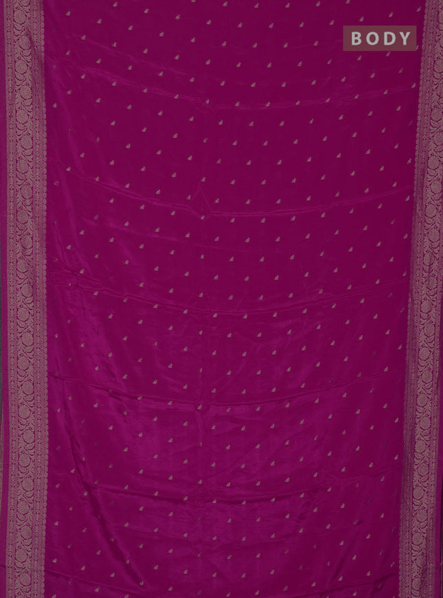 Semi mysore silk saree pink with allover zari woven buttas and zari woven border