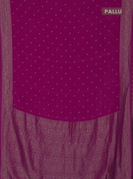 Semi mysore silk saree pink with allover zari woven buttas and zari woven border