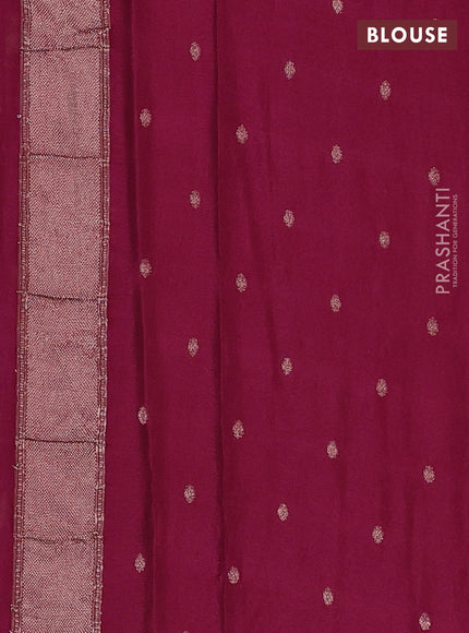 Semi mysore silk saree wine shade with allover zari woven buttas and zari woven border