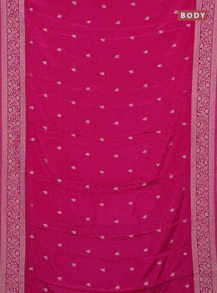 Semi mysore silk saree pink with allover zari woven buttas and zari woven border